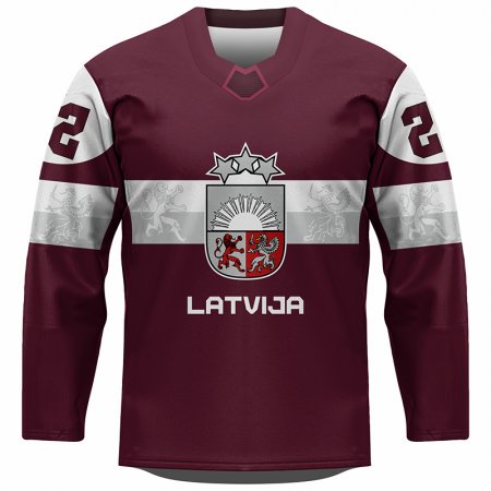 Łotwa - 2022 Hockey Replica Fan Jersey/Własne imię i numer