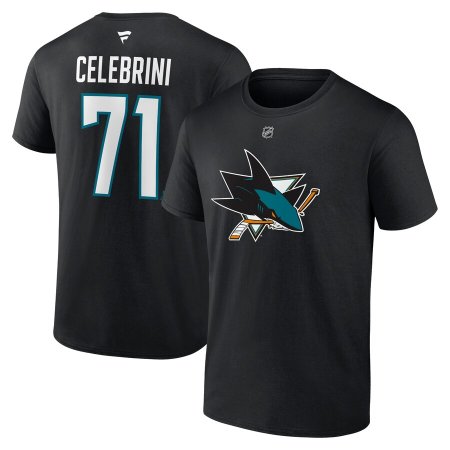 San Jose Sharks - Macklin Celebrini Stack Black NHL Koszułka