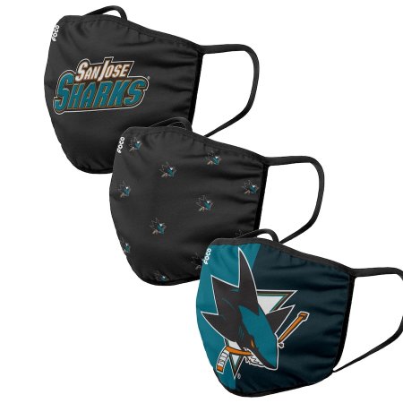 San Jose Sharks - Sport Team 3-pack NHL rúško - Veľkosť: one size