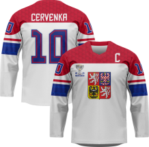 Czechy - Roman Cervenka 2024 World Champions Hockey Replica Jersey Biały