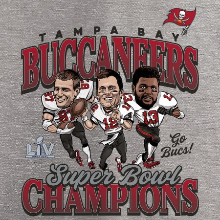 Tampa Bay Buccaneers - Super Bowl LV Champions Caricature Trio NFL Koszułka
