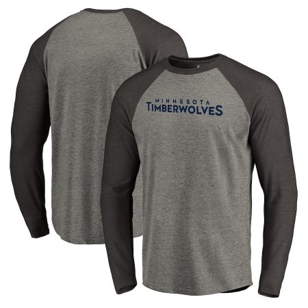 Minnesota Timberwolves - Primary Wordmark Tri-Blend NBA T-shirt mit einem langen Ärmel