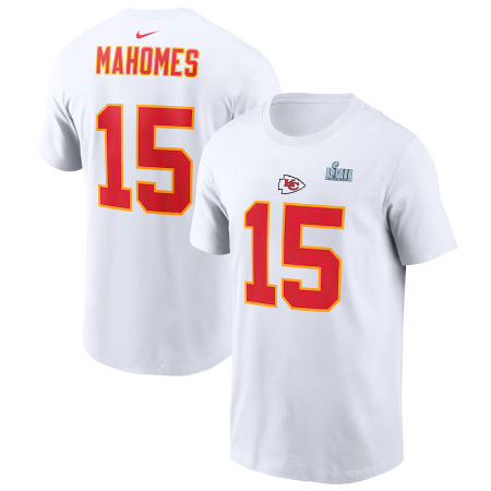 Kansas City Chiefs - Patrick Mahomes White Super Bowl LVII NFL T-Shirt