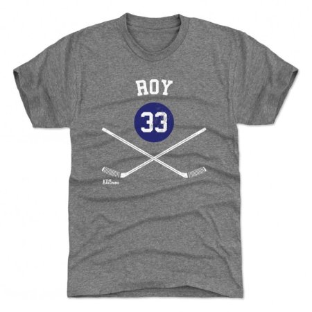 Montreal Canadiens - Patrick Roy Sticks Gray NHL T-Shirt - Wielkość: M/USA=L/EU