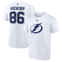Tampa Bay Lightning - Nikita Kucherov Stack White NHL T-Shirt