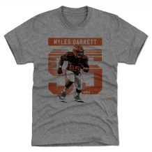 Cleveland Browns - Myles Garrett Grunge Gray NFL Tričko