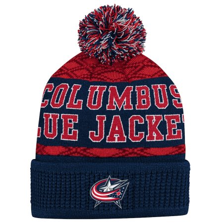 Columbus Blue Jackets Youth - Puck Pattern NHL Knit Hat