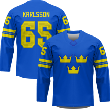 Szwecja - Erik Karlsson Hockey Replica Jersey Niebieski