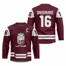 Łotwa - Kaspars Daugavins 2026 Hockey Replica Fan Jersey