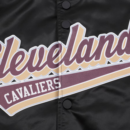 Cleveland Cavaliers - Script Tail Full-Snap Satin Varsity NBA Jacket