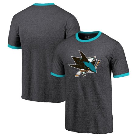San Jose Sharks - Ringer Contrast NHL T-Shirt - Size: M/USA=L/EU
