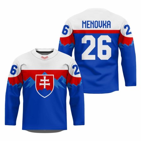 Słowacja - 2026 Hockey Fan Replica Jersey Niebieski/Własne imię i numer