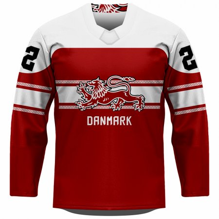 Dánsko - 2022 Hokejový Replica Fan Dres/Vlastné meno a číslo