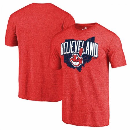 Cleveland Indians - Believeland On the Map MLB T-Shirt