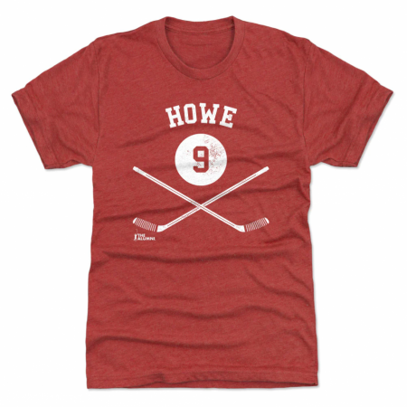 Detroit Red Wings - Gordie Howe 9 Sticks Red NHL T-Shirt