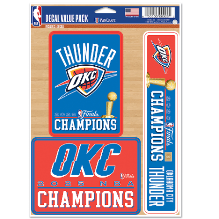 Oklahoma City Thunder - 2025 Champs NBA Sticker Set