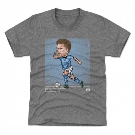 Manchester City Detské - Kevin De Bruyne Cartoon Gray Tričko