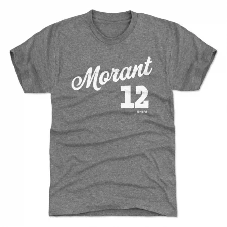Memphis Grizzlies - Ja Morant Script Gray NBA T-Shirt
