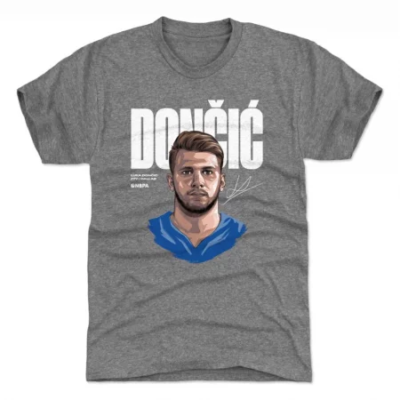 Dallas Mavericks - Luka Doncic Game Face Gray NBA T-Shirt