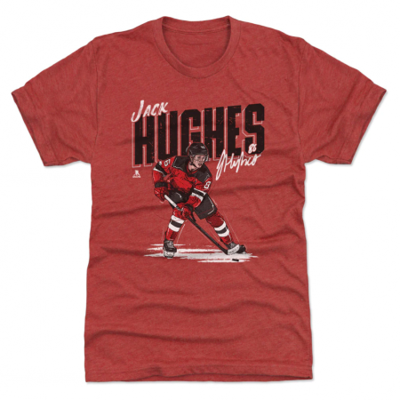 New Jersey Devils - Jack Hughes Stretch Chisel Red NHL T-Shirt