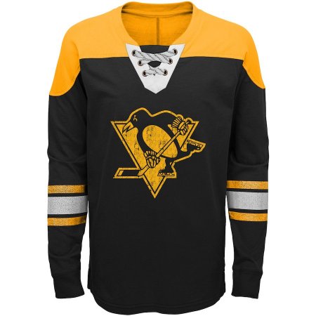 Pittsburgh Penguins Dětská - Hockey Lace-Up Crew NHL Tričko s dlouhým rukávem