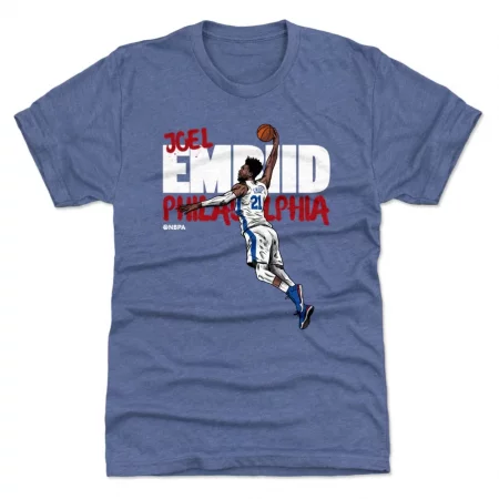 Philadelphia 76ers - Joel Embiid Graffiti Blue NBA T-Shirt