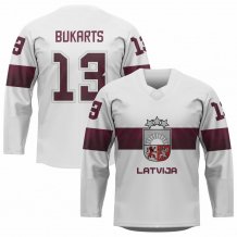 Latvia - Rihards Bukarts Replica Fan Jersey White