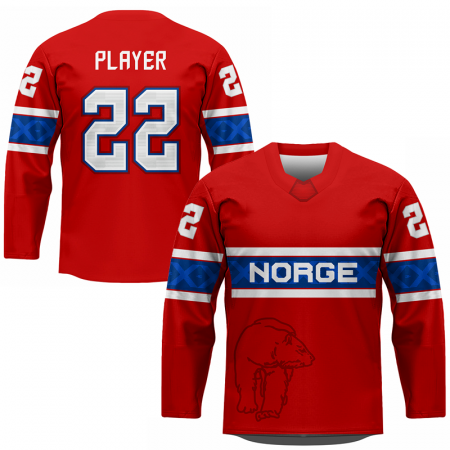 Norsko - Replica Fan Hokejový Dres Červený/Vlastní jméno a číslo
