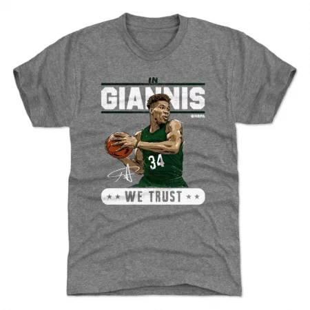 Milwaukee Bucks - Giannis Antetokounmpo Trust Gray NBA T-Shirt
