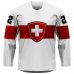 Švýcarsko - 2022 Hokejový Replica Fan Dres Bílý/Vlastní jméno a číslo
