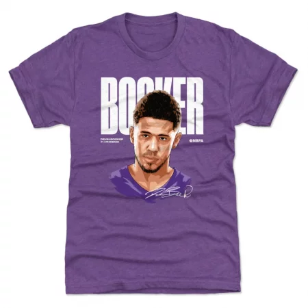 Phoenix Suns - Devin Booker Game Face Purple NBA T-Shirt
