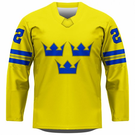 Švédsko - 2022 Hokejový Replica Fan Dres Žltý/Vlastné meno a číslo