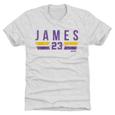 Los Angeles Lakers - LeBron James Font White NBA T-Shirt