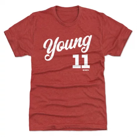 Atlanta Hawks - Trae Young Script Red NBA T-Shirt