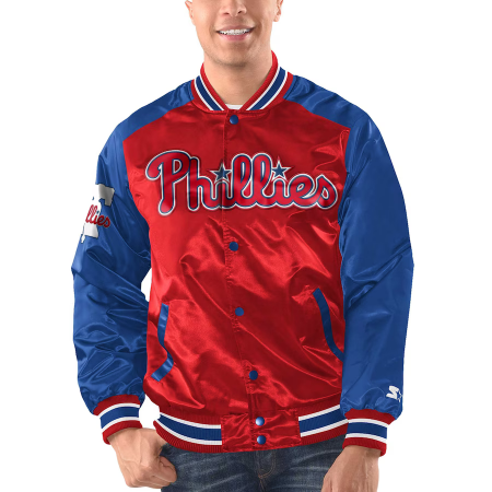 Philadelphia Phillies - Full-Snap Varsity Satin MLB Jacket