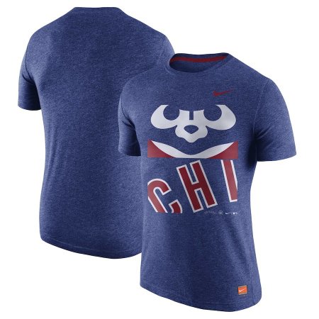Chicago Cubs - Cooperstown Collection Logo Tri-Blend MLB Koszulka