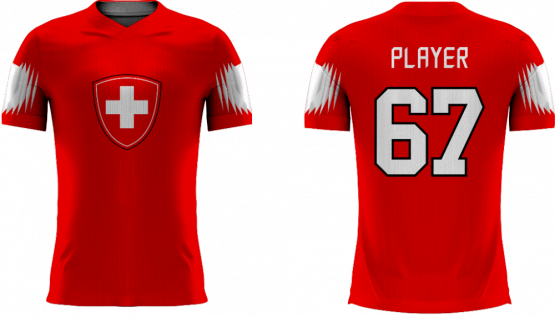 Schweiz - 2018 Sublimated Fan T-Shirt mit Namen und Nummer