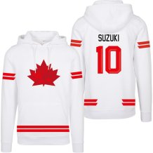 Kanada - Nick Suzuki 2026 Hokejová Mikina s kapucí - biela