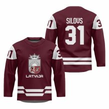 Lotyšsko - Arturs Silovs 2026 Hockey Replica Fan Dres