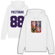 Česko - David Pastrnak Hockey White Mikina s kapucí