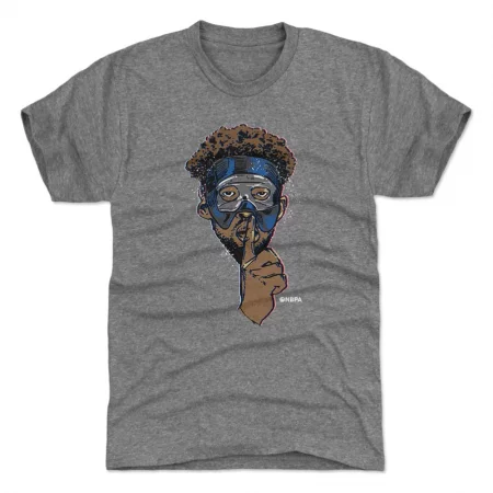 Philadelphia 76ers - Joel Embiid Mask Gray NBA T-Shirt