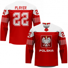 Poľsko - Replica Fan Hokejový Dres Červený/vlastné meno a číslo