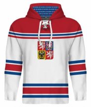 Česko - Hokejová Softshell Bíla Mikina s kapucí