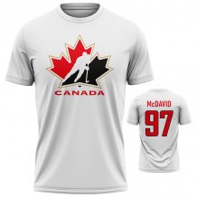 Kanada - Connor McDavid Hokejový Tričko-bílé