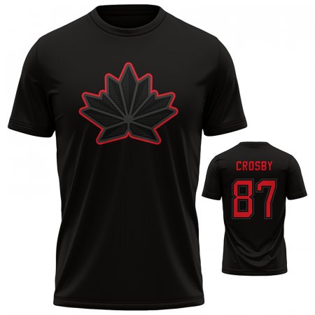 Kanada - Sidney Crosby Hokejový Tričko-černý