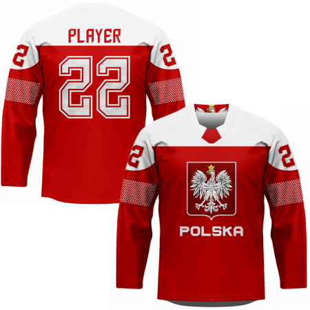 Polsko - Replica Fan Hokejový Dres Červený/Vlastní jméno a číslo