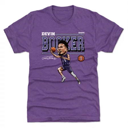 Phoenix Suns - Devin Booker Cartoon Purple NBA T-Shirt
