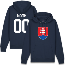 Słowacja Team Hockey Navy Bluza s kapturem/Własne imię i numer