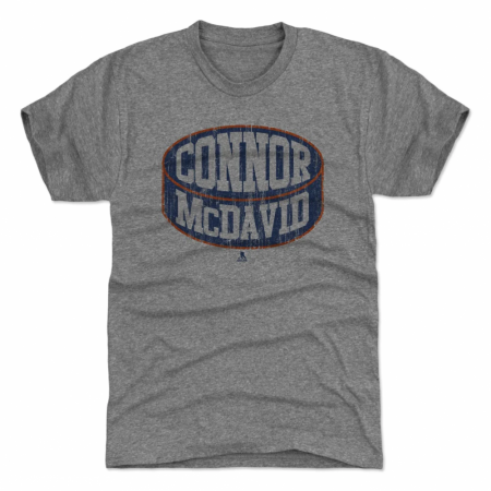 Edmonton Oilers Youth - Connor McDavid Puck Gray NHL T-Shirt