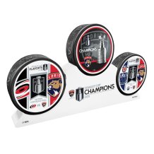 Florida Panthers - 2025 Stanley Cup Champs NHL 3 Puck Podium